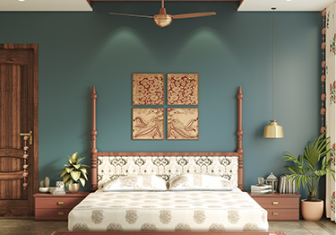 Rustic Master Bedroom with Wooden Satin Finish