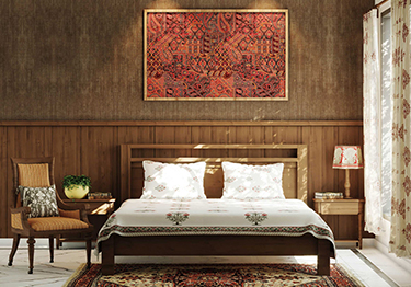 Small Rustic Bedroom with Earthen Tones