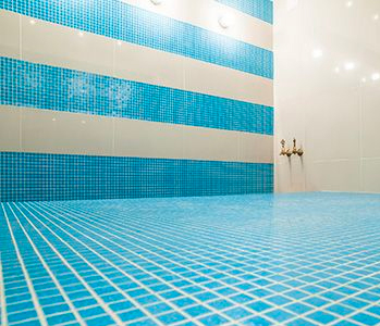 Blue and White Bathroom Tiles